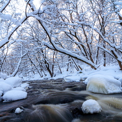 Talvine kiire vooluga jõgi